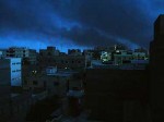 空爆中の夕景